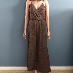 CHELSEA.28 Metallic black and gold jumpsuit